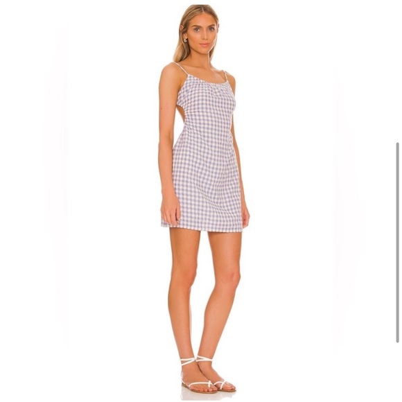 NWT L*Space Anika Dress in Purple Park Slope Gingham, Size M - Picture 4 of 8